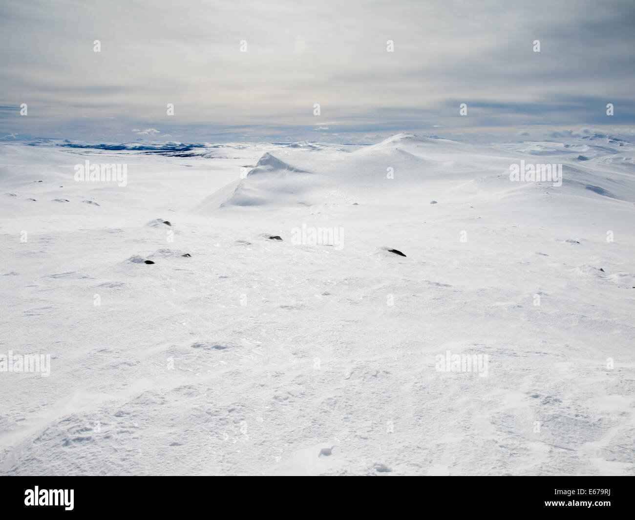 In inverno il paesaggio di montagna. Huldraheimen, Gausdal Westfjel, Norvegia. Foto Stock