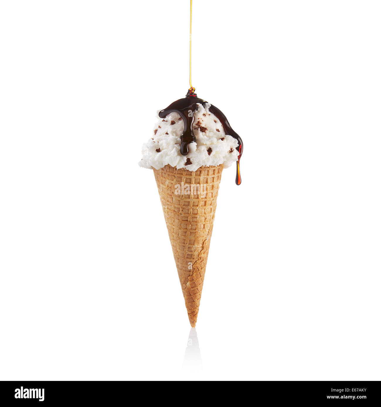 Stracciatella deliziosi gelati isolato su bianco Foto Stock