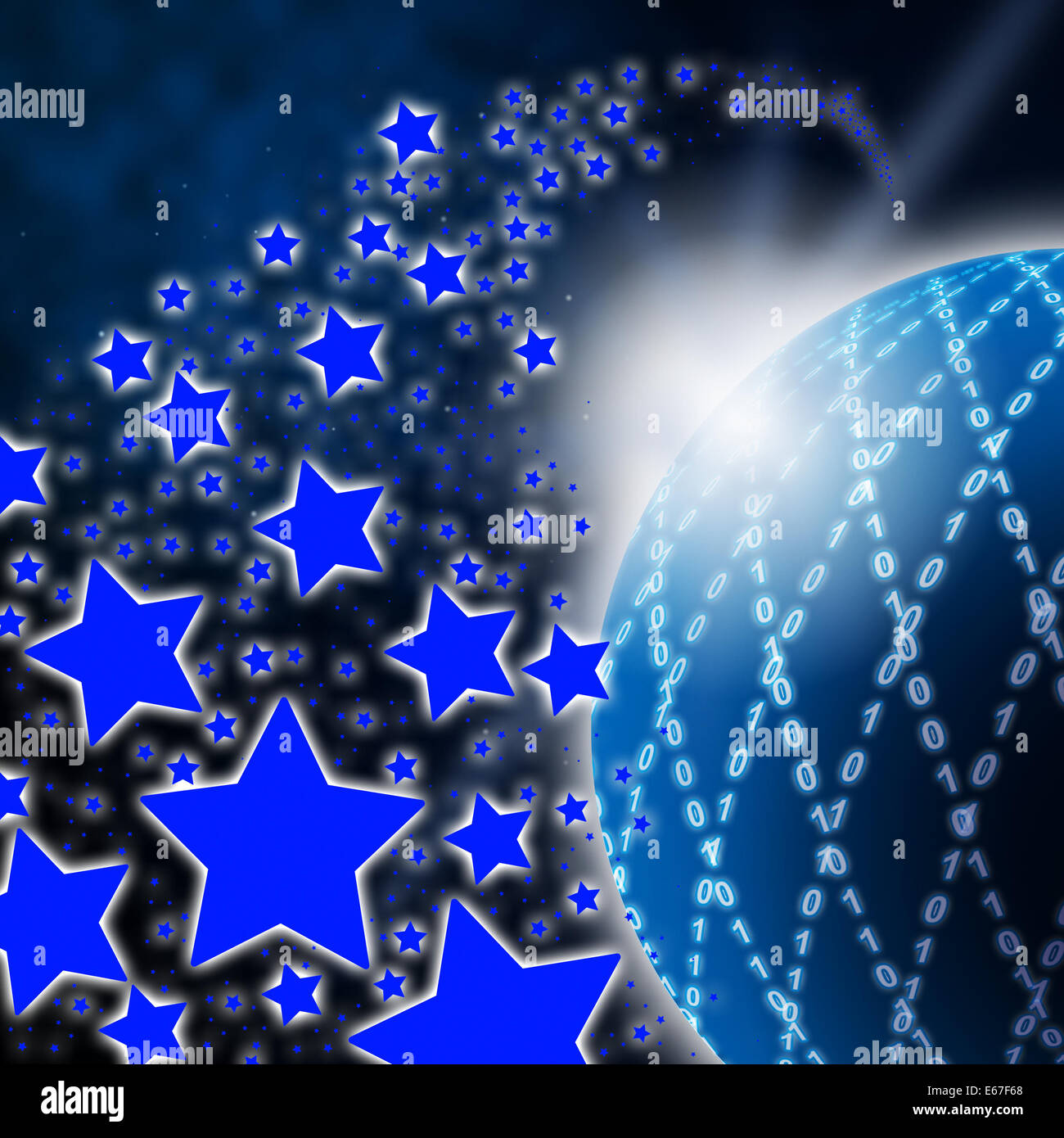 Pianeti significato blu del sistema solare e sfondo Foto Stock