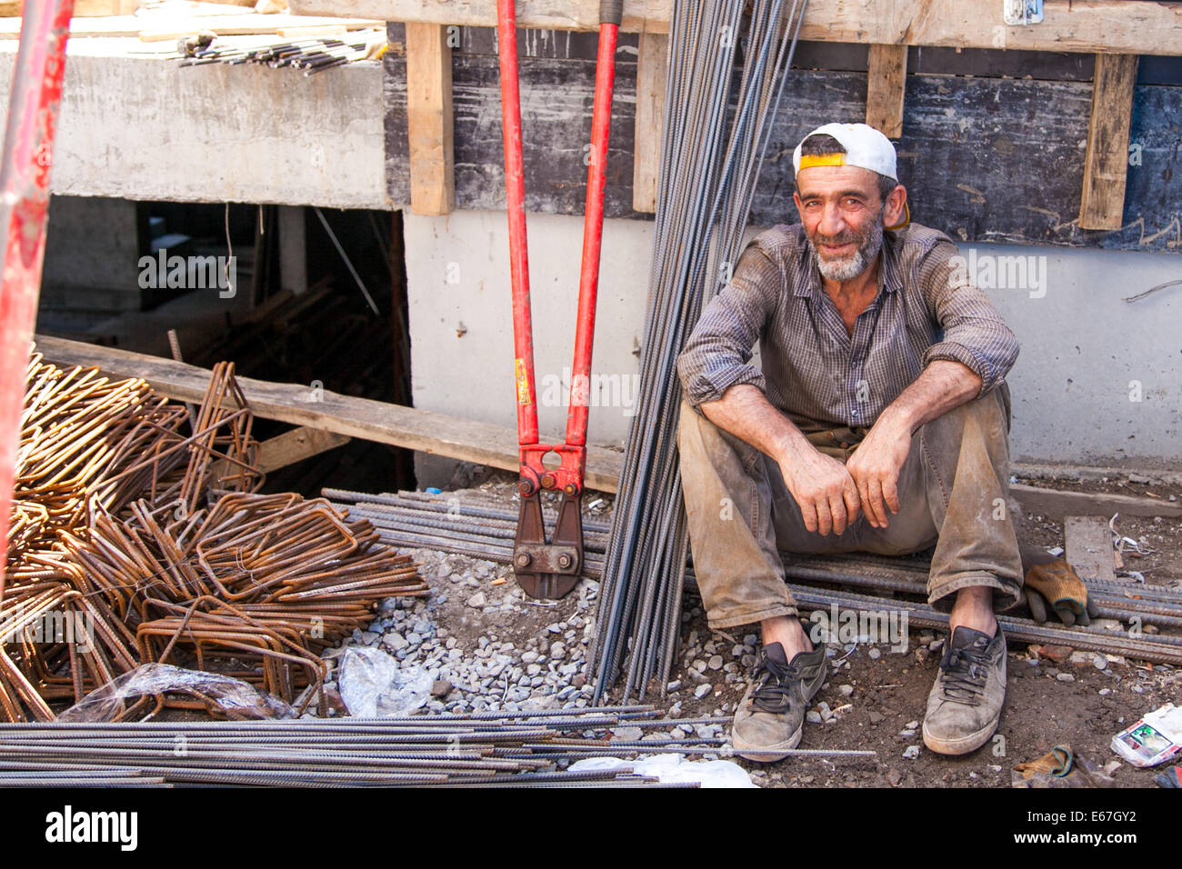 Un costruttore di Istanbul in Turchia Foto Stock