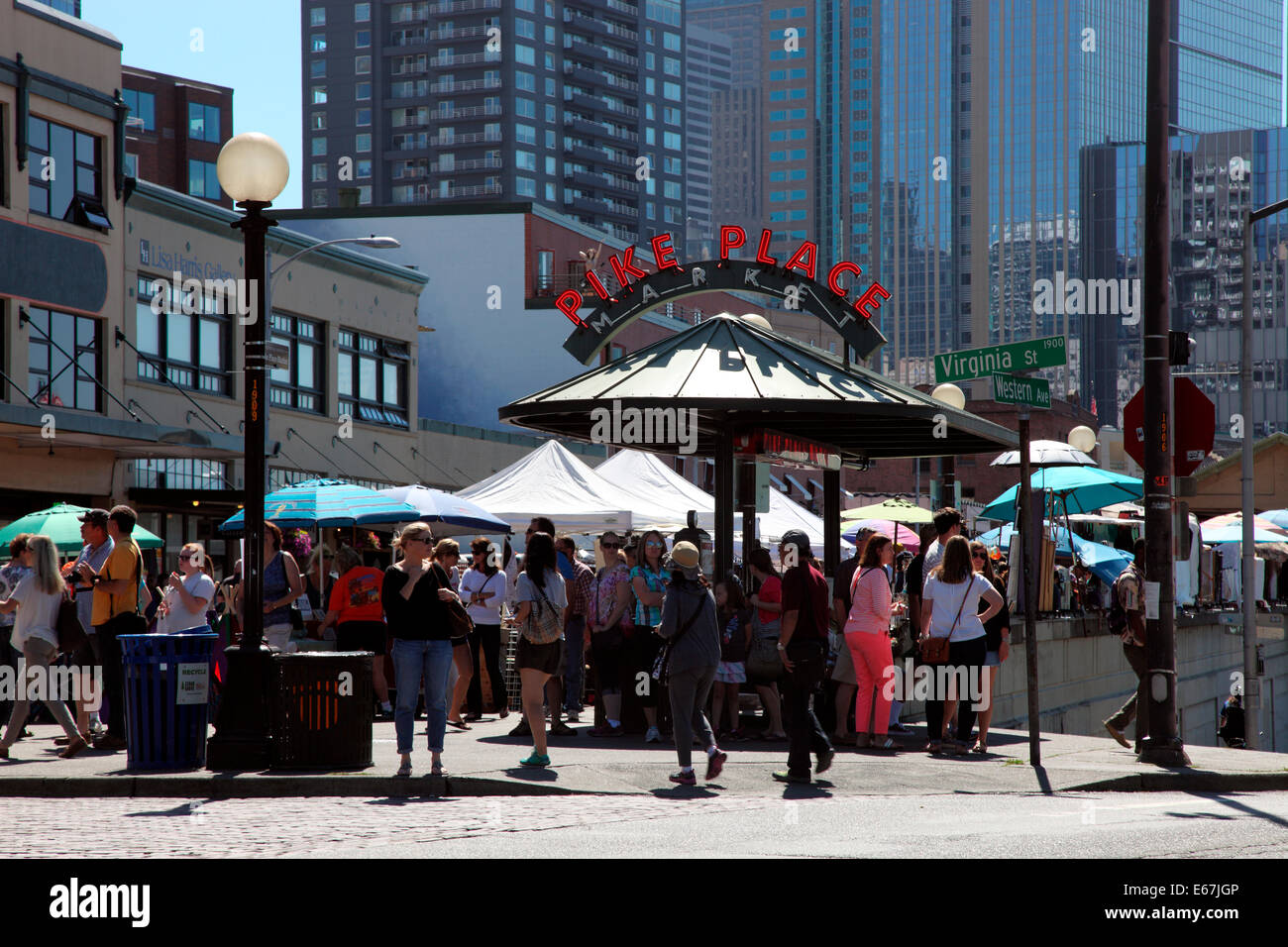 Il Pike Place Market di Seattle. Foto Stock