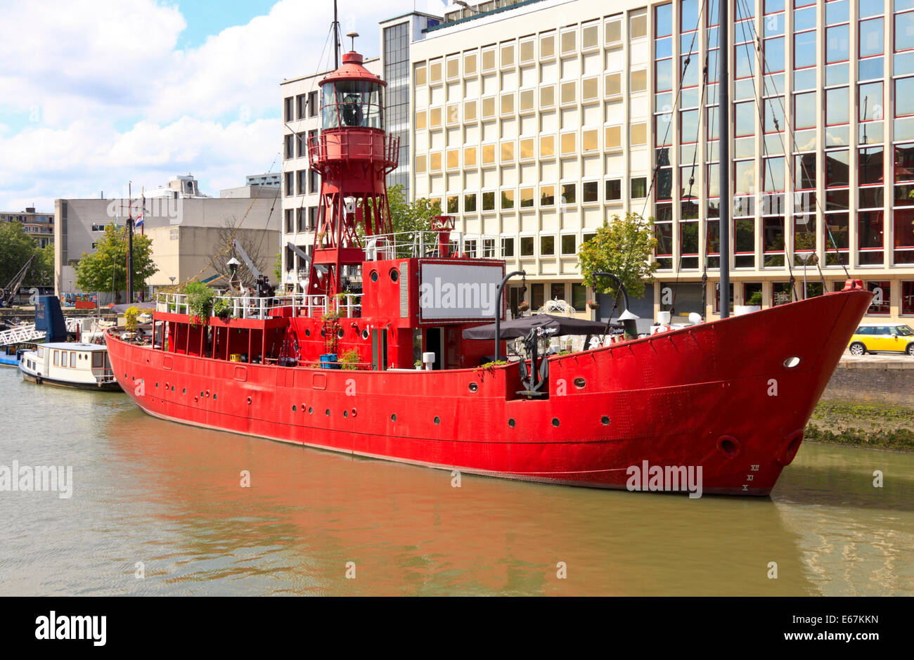 Luce storica nave nel porto di vino, Rotterdam South Holland, Paesi Bassi Foto Stock