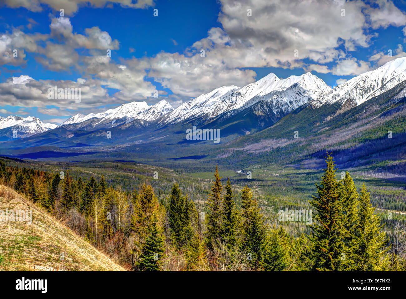 Vedute panoramiche di Kootenay National Park in British Columbia Foto Stock