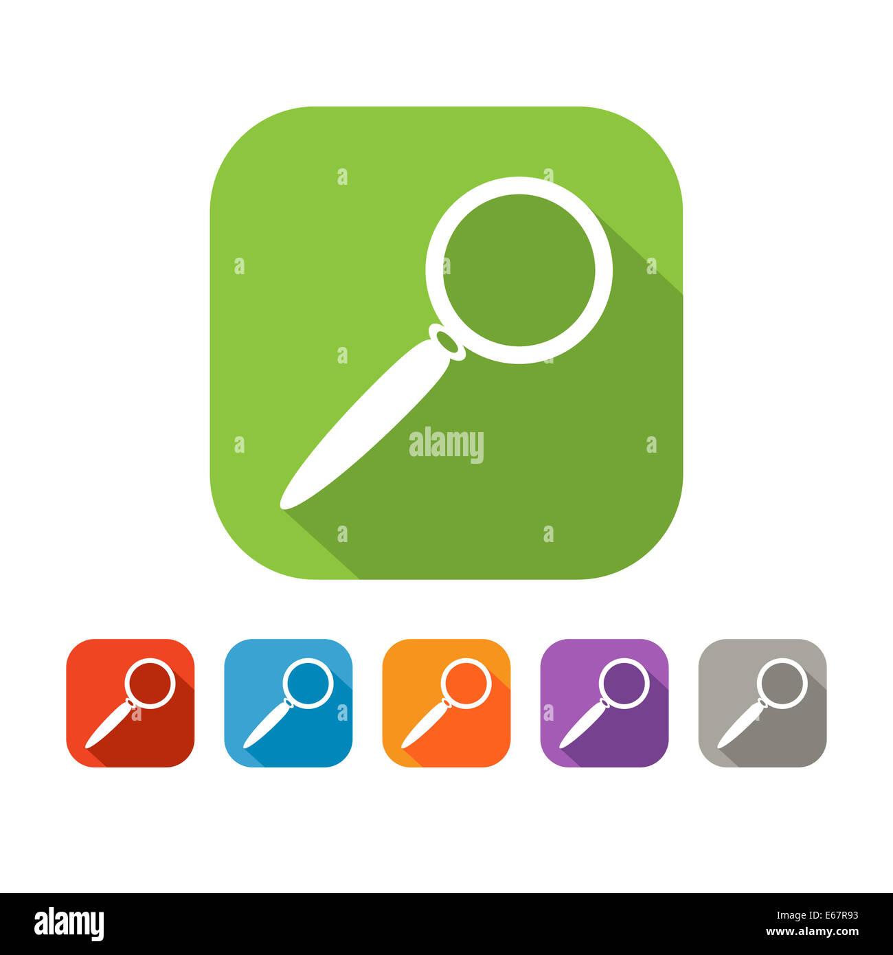 Impostare il colore del piatto icona ricerca Foto Stock