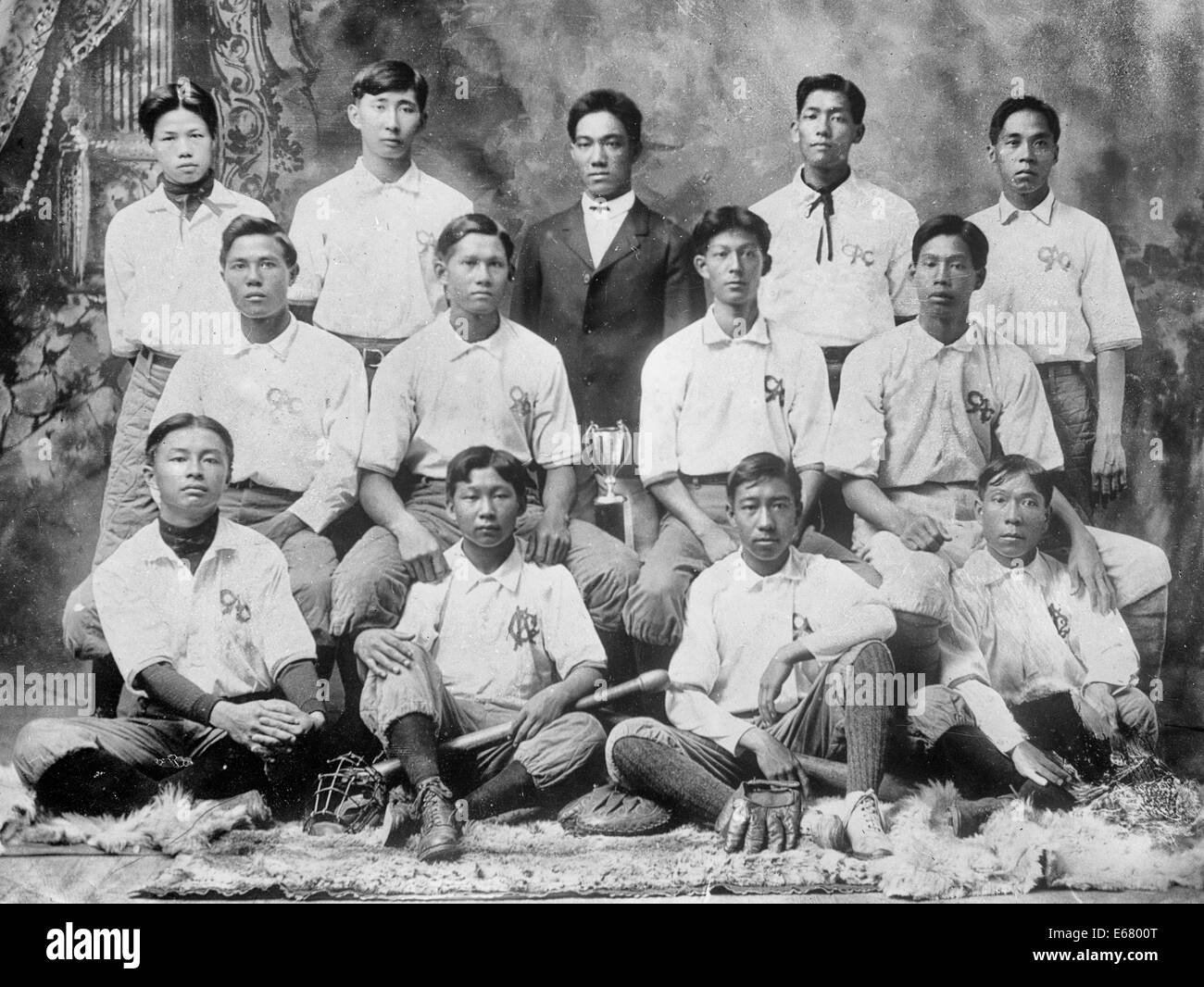 Honolulu - cinese baseball club, circa 1910 Foto Stock