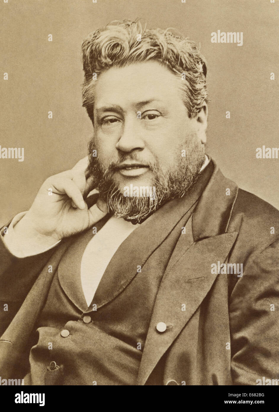 Charles Haddon (C.H.) Spurgeon, celebre ministro battista di Londra noto come il Principe dei predicatori.' ritratto dal 1880. Foto Stock