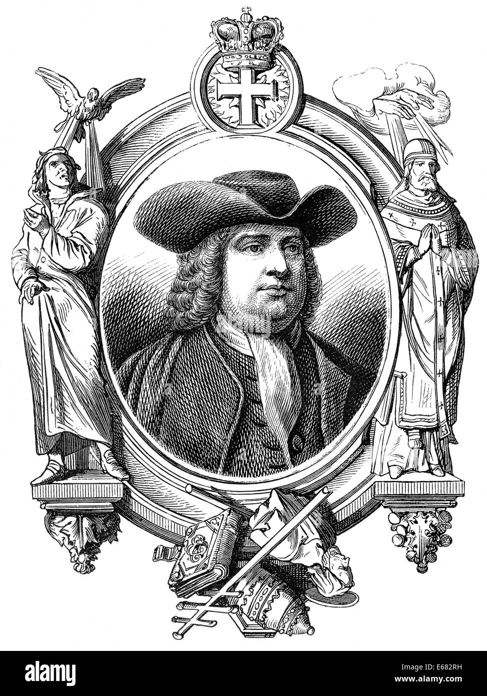 William Penn, 1644 - 1718, fondatore della colonia della Pennsylvania, Foto Stock