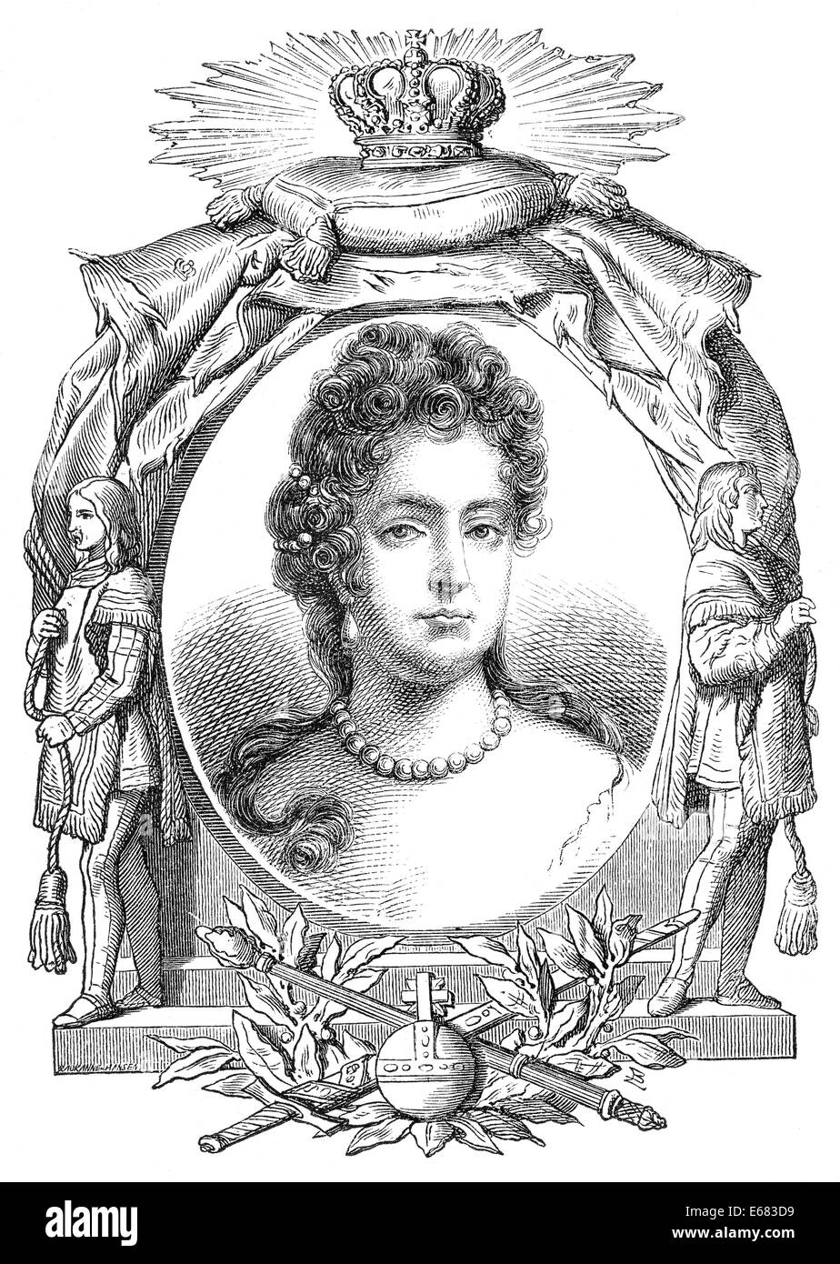 Maria di Modena, Maria Beatrice Anna Margherita Isabella d'Este, 1658-1718, regina d'Inghilterra, in Scozia e in Irlanda come la seconda Foto Stock
