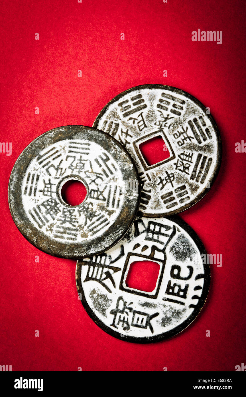 Antiche monete cinesi Foto Stock