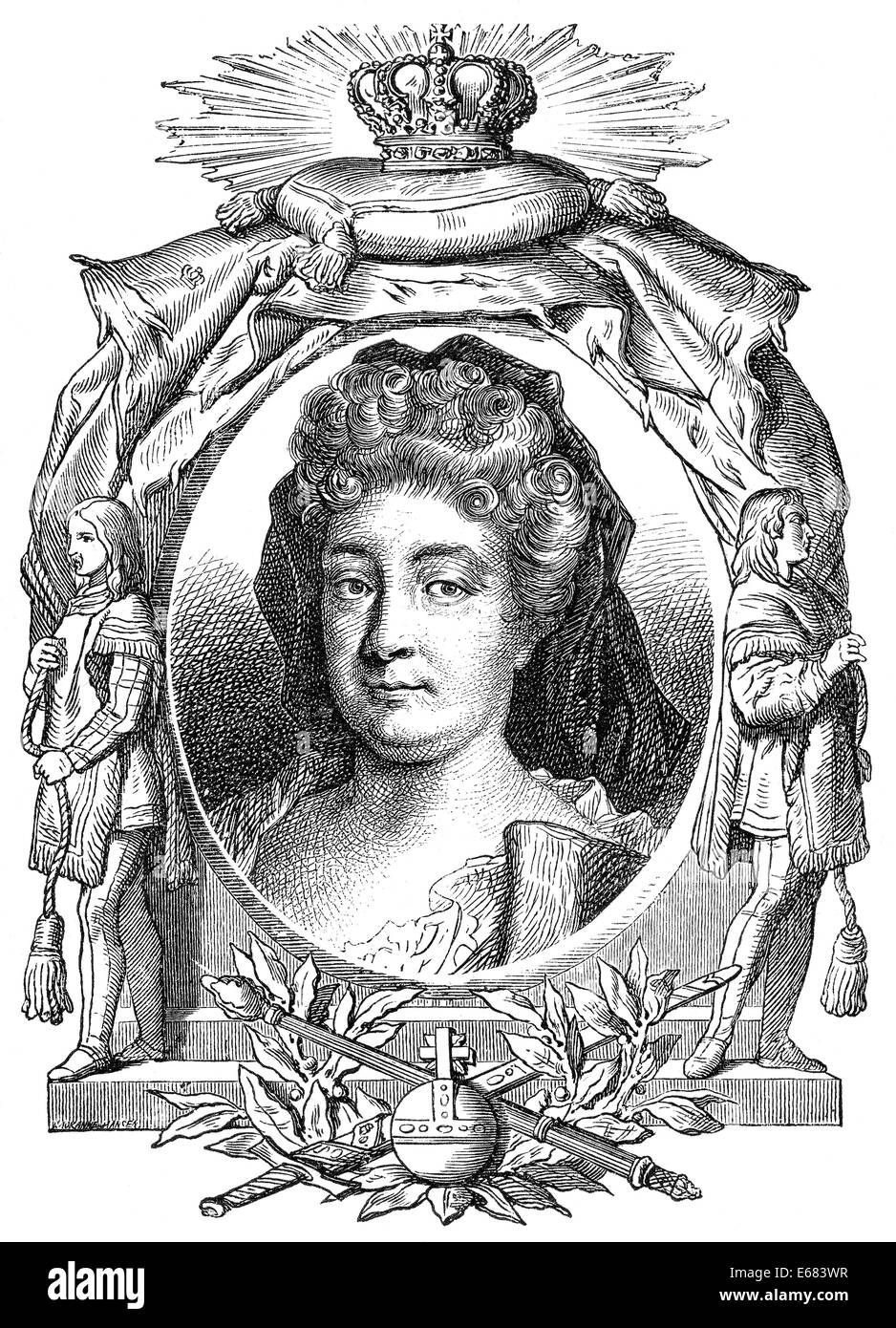 Sophia Charlotte di Hannover, 1668-1705, la prima regina consorte in Prussia come moglie di Re Federico I, Foto Stock