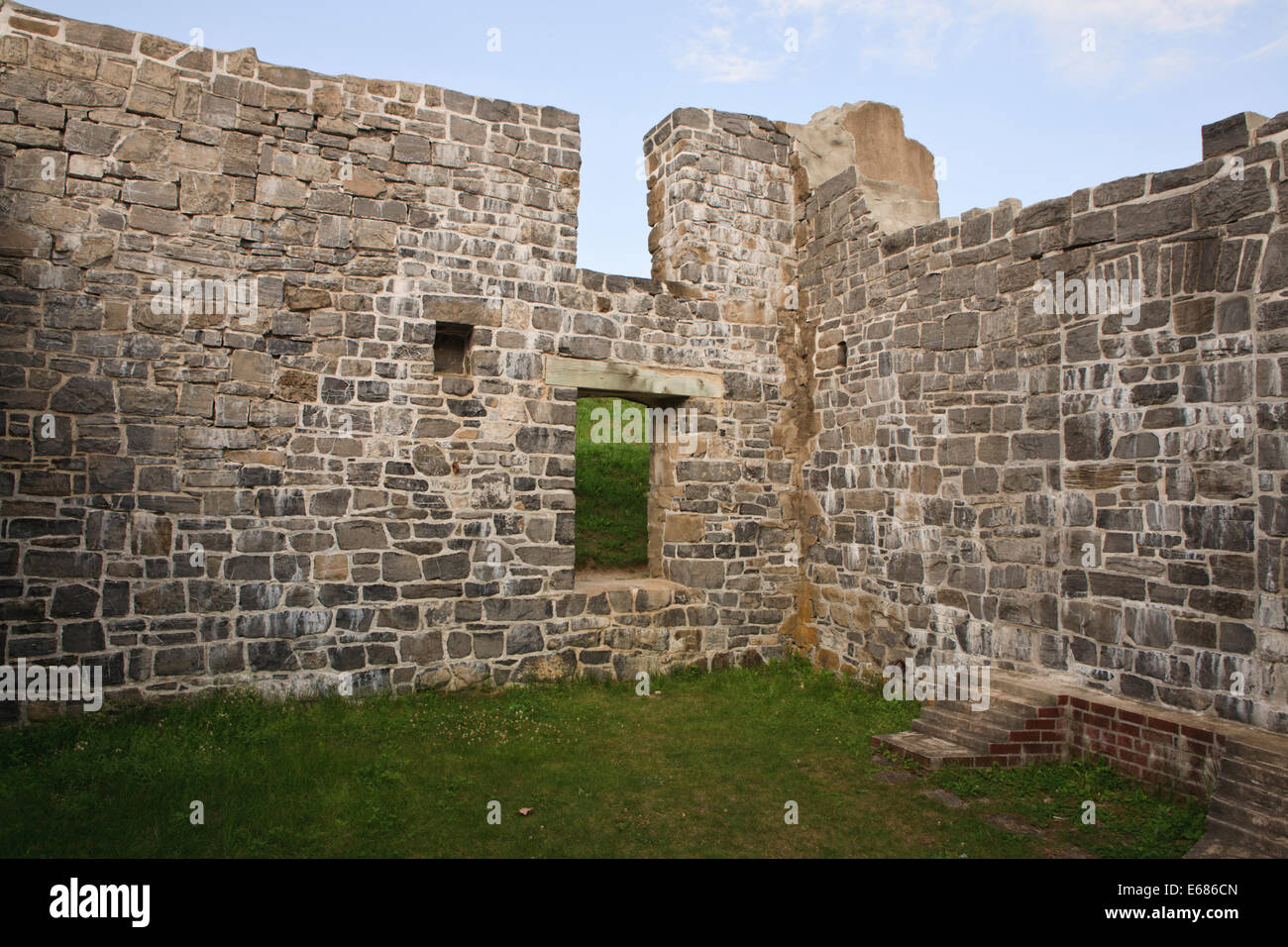 Rovine della caserma di Fort Crown Point, New York. Foto Stock