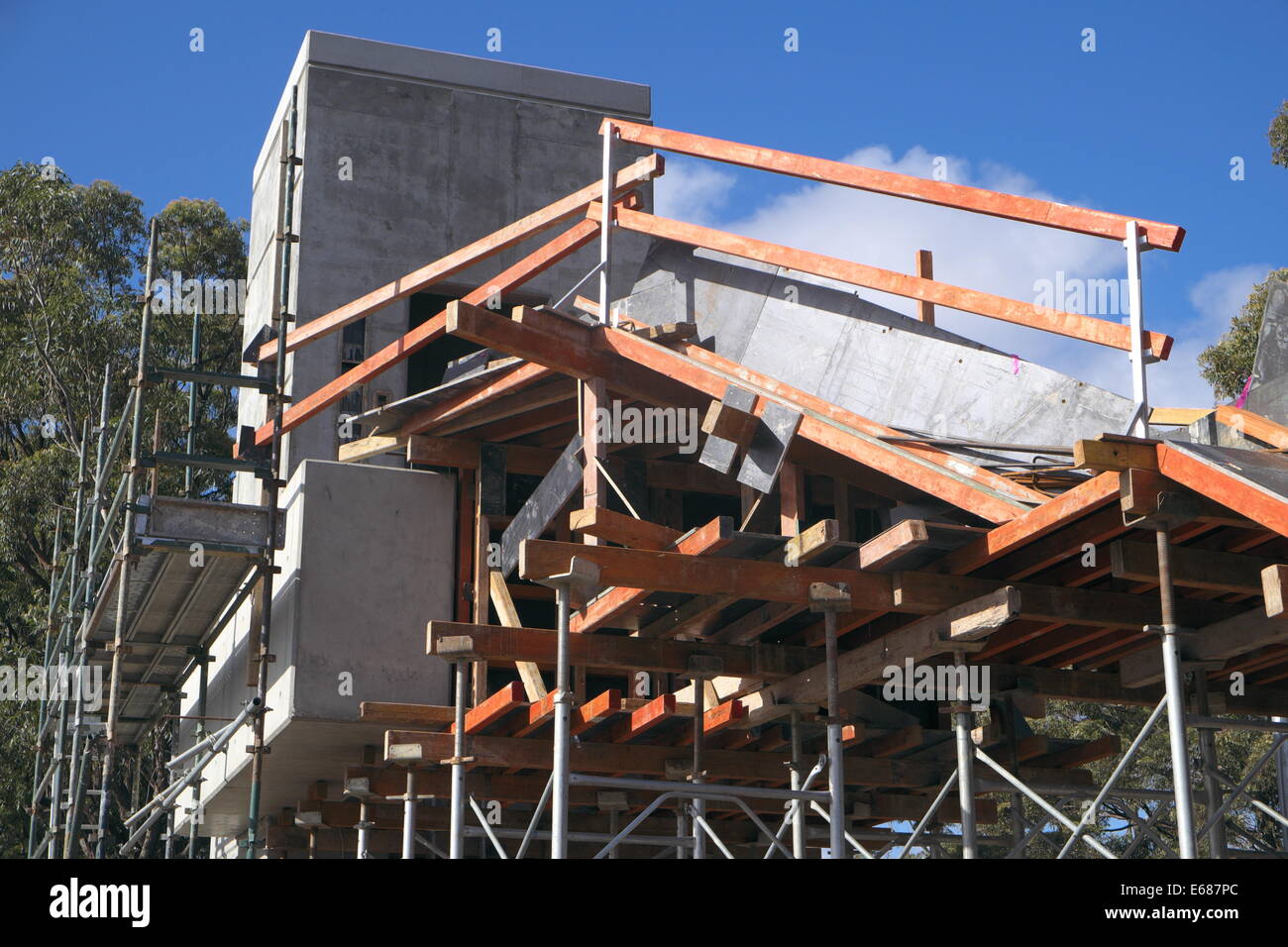 Costruzione di una strada pedonale a overbridge heathcote regionali in materia di Sydney , Australia Foto Stock