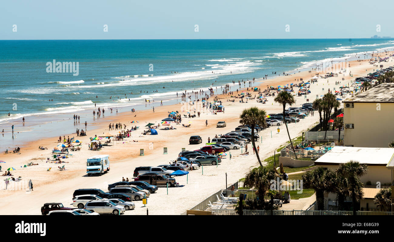 Uno dei pochi luoghi in America dove è possibile parcheggiare sulla spiaggia. Foto Stock