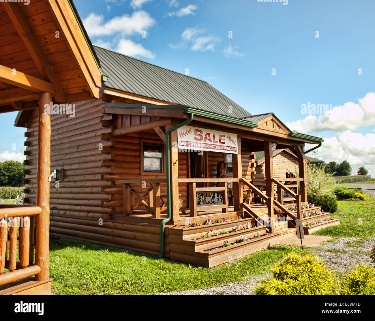 log cabin vendite Foto Stock