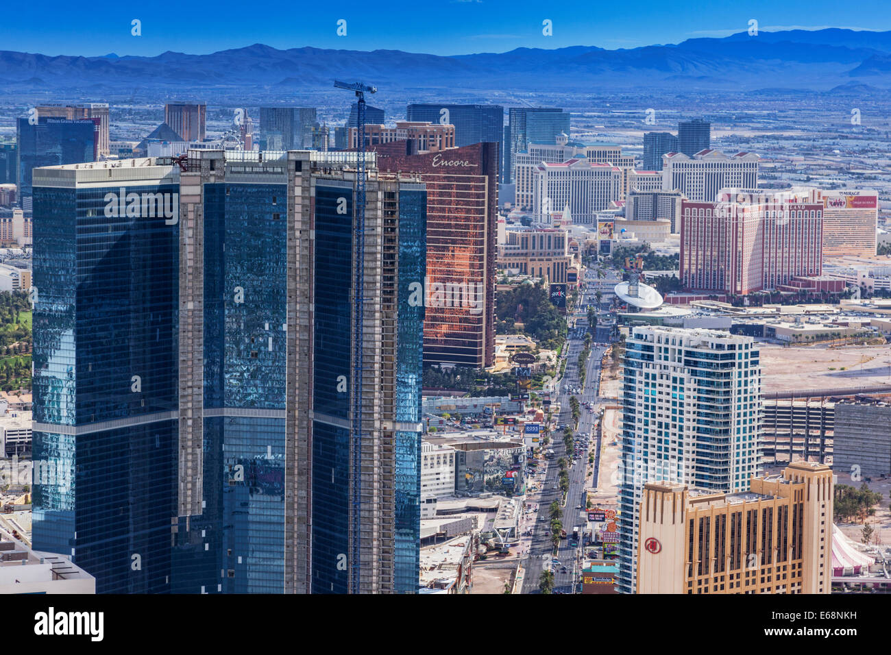 Vista aerea del Las Vegas Strip. Foto Stock