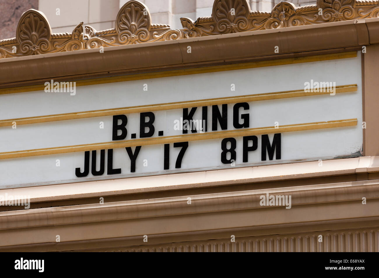 BB King Theatre Marquee - USA Foto Stock