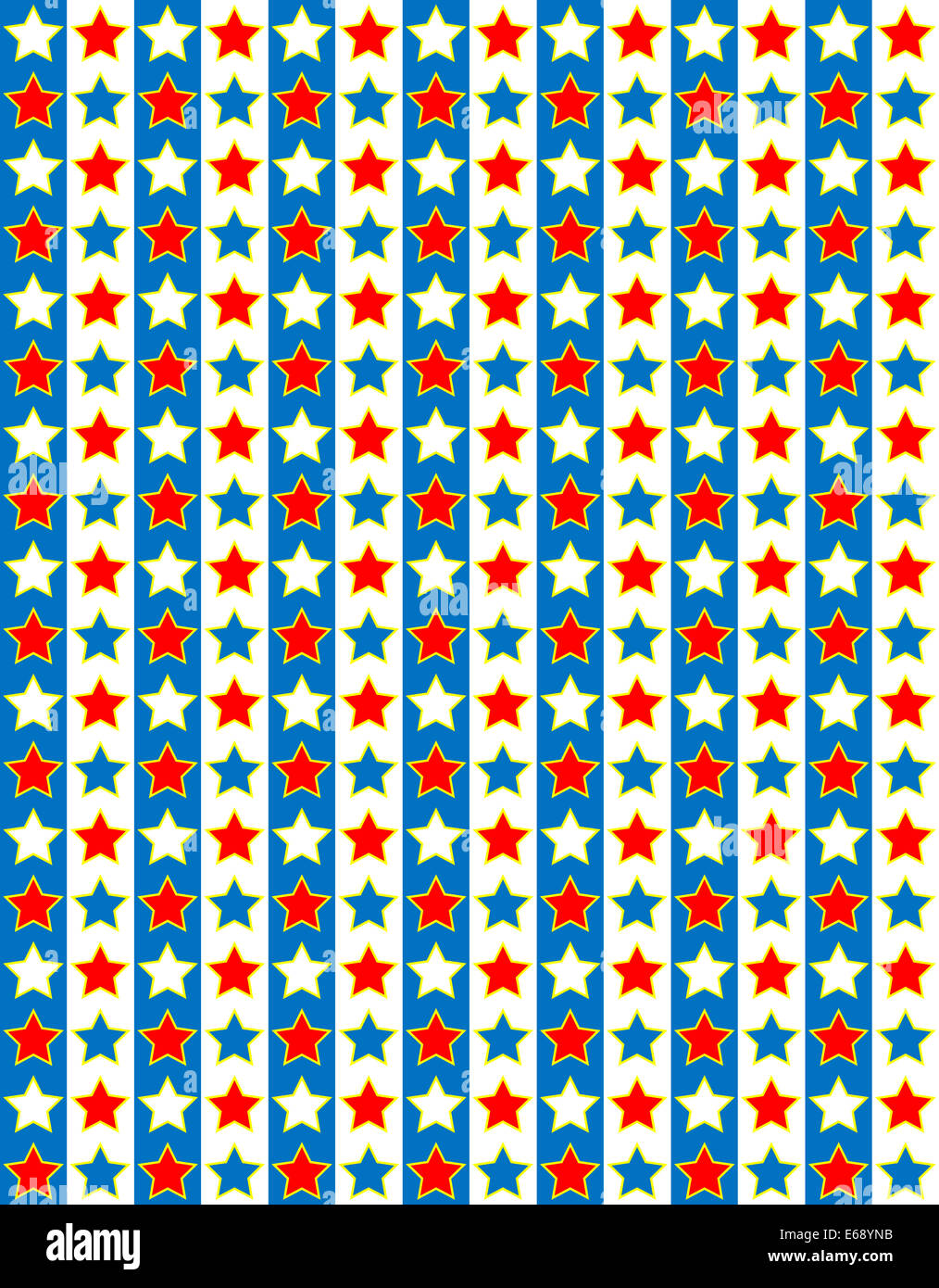 Rosso, bianco e blu a strisce patriottica star dello sfondo. Foto Stock