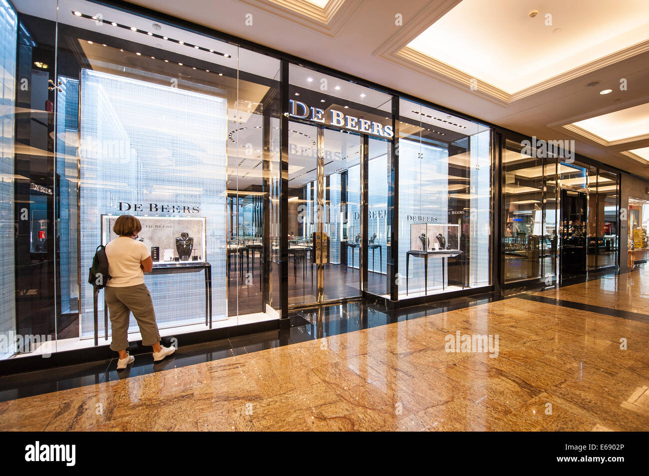 De Beers diamond gioielleria Mall of the Emirates, Dubai, Emirati Arabi Uniti EMIRATI ARABI UNITI. Foto Stock