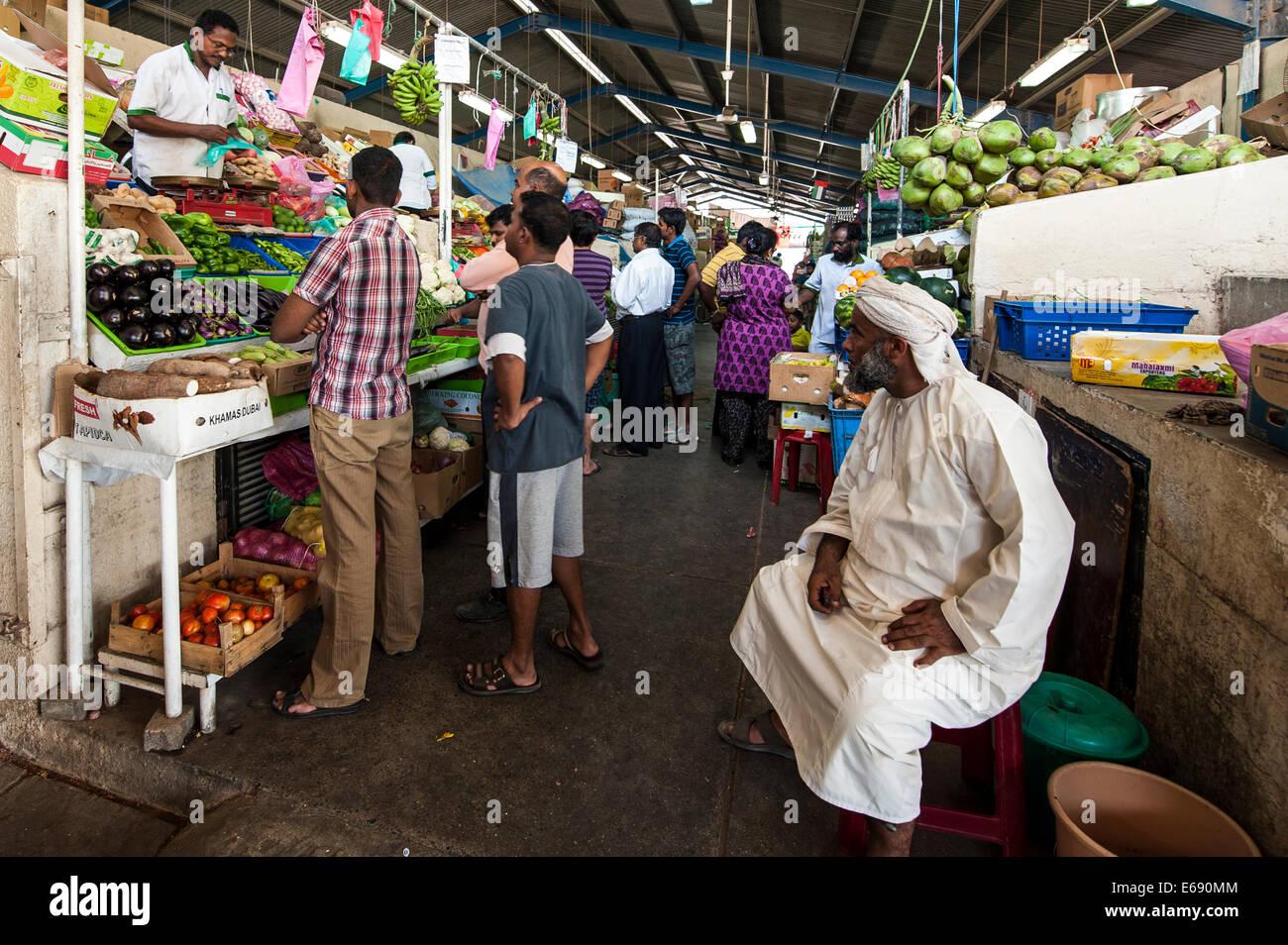 Frutta e verdura presso il Deira produrre mercato, Dubai, Emirati Arabi Uniti EMIRATI ARABI UNITI. Foto Stock