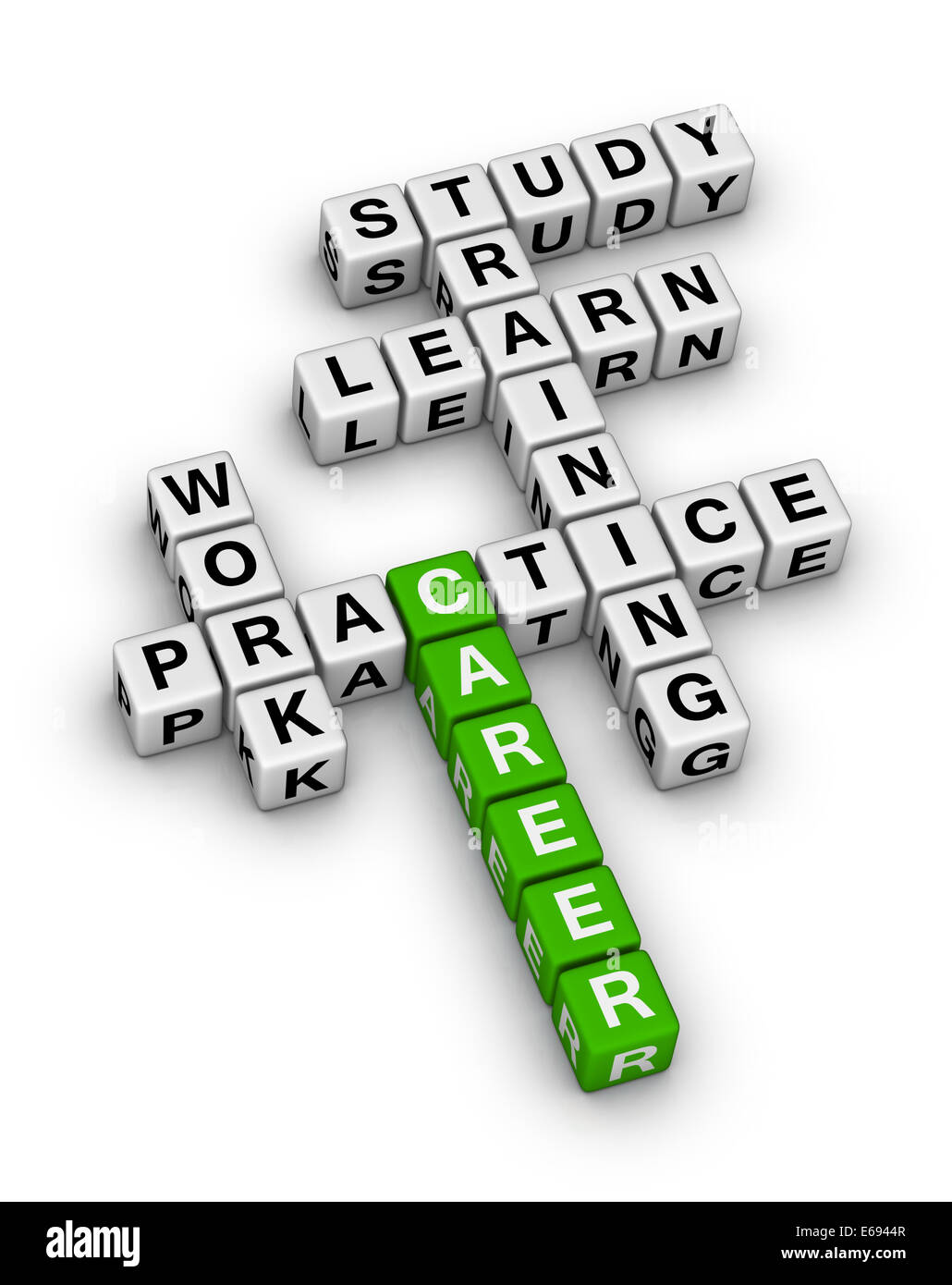 Fasi della carriera 3d cruciverba Foto Stock