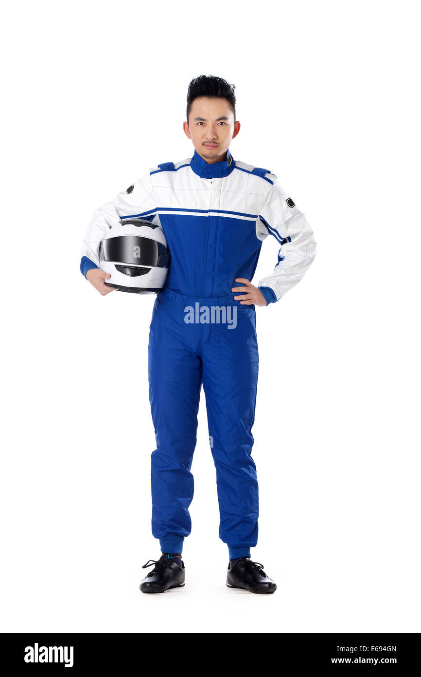 Giovane pilota automobilistico Foto Stock