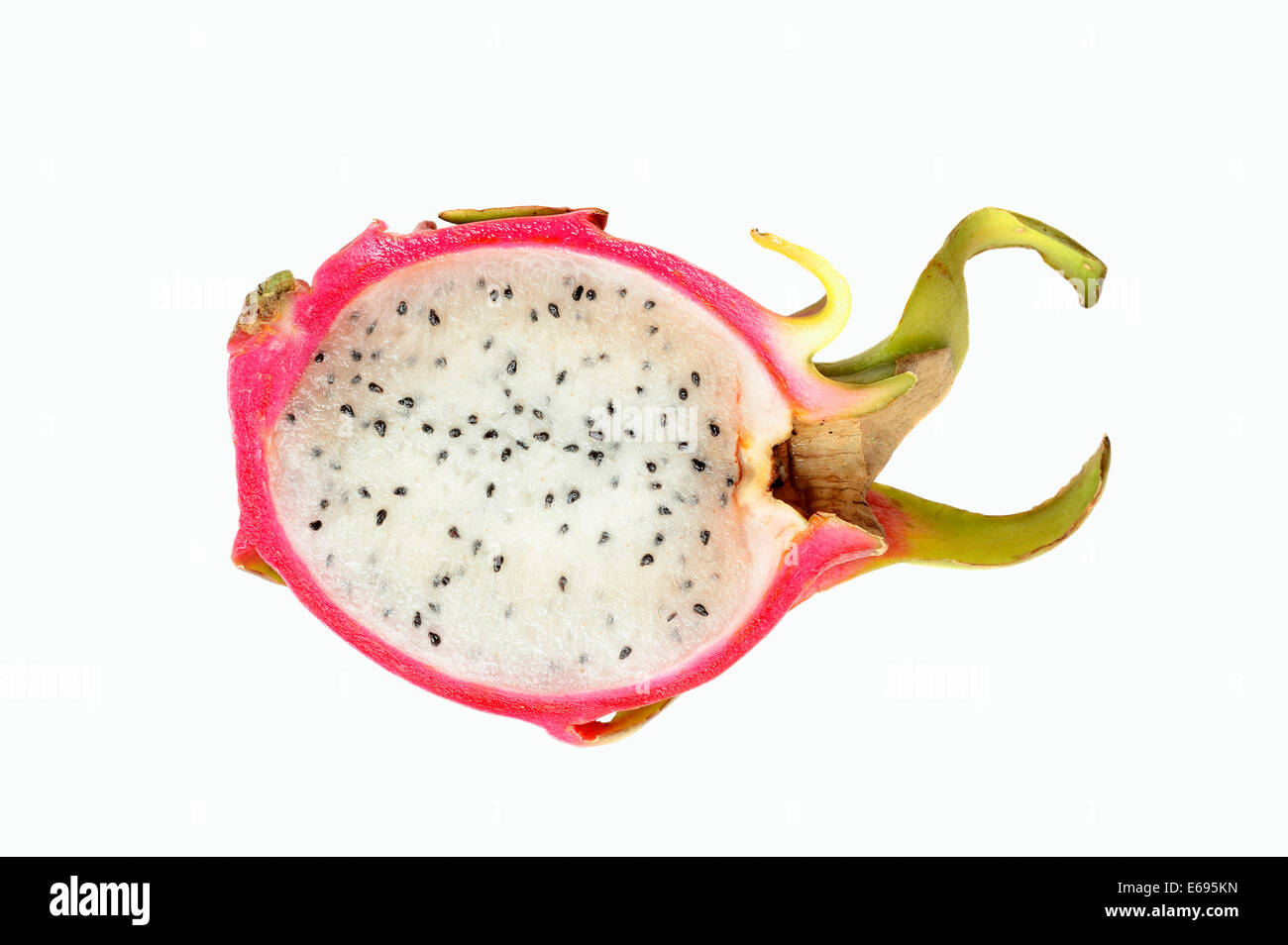 Pitahaya o Dragonfruit (Hylocereus undatus), metà del frutto Foto Stock