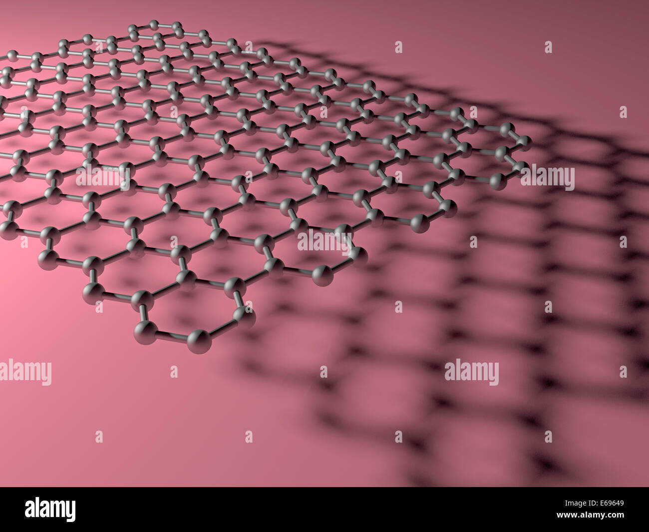 La struttura molecolare del grafene, nuovo materiale, illustrazione Foto Stock