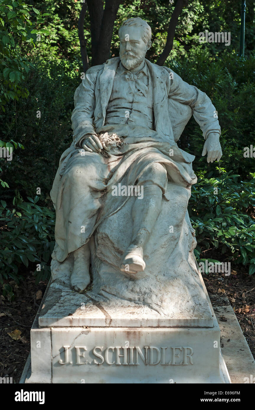 Monumento al pittore paesaggista Emil Jakob Schindler 1842-1892, Stadtpark parco municipale, Vienna, Vienna, Austria Foto Stock