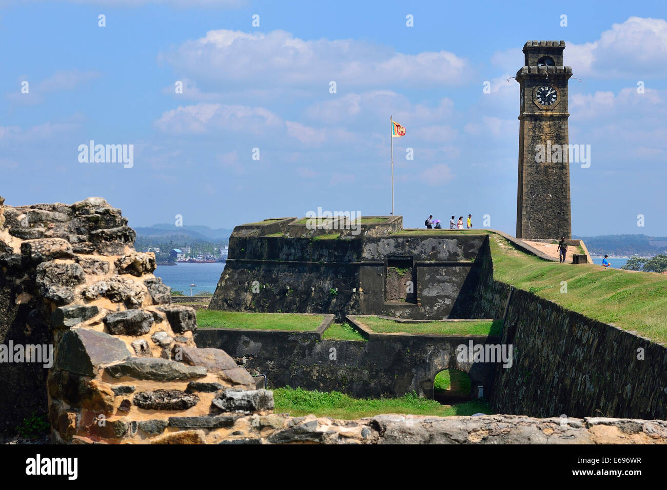 Il Campanile in La Luna bastione, Sito Patrimonio Mondiale dell'UNESCO, Galle Fort Galle, Provincia Meridionale, Sri Lanka Foto Stock