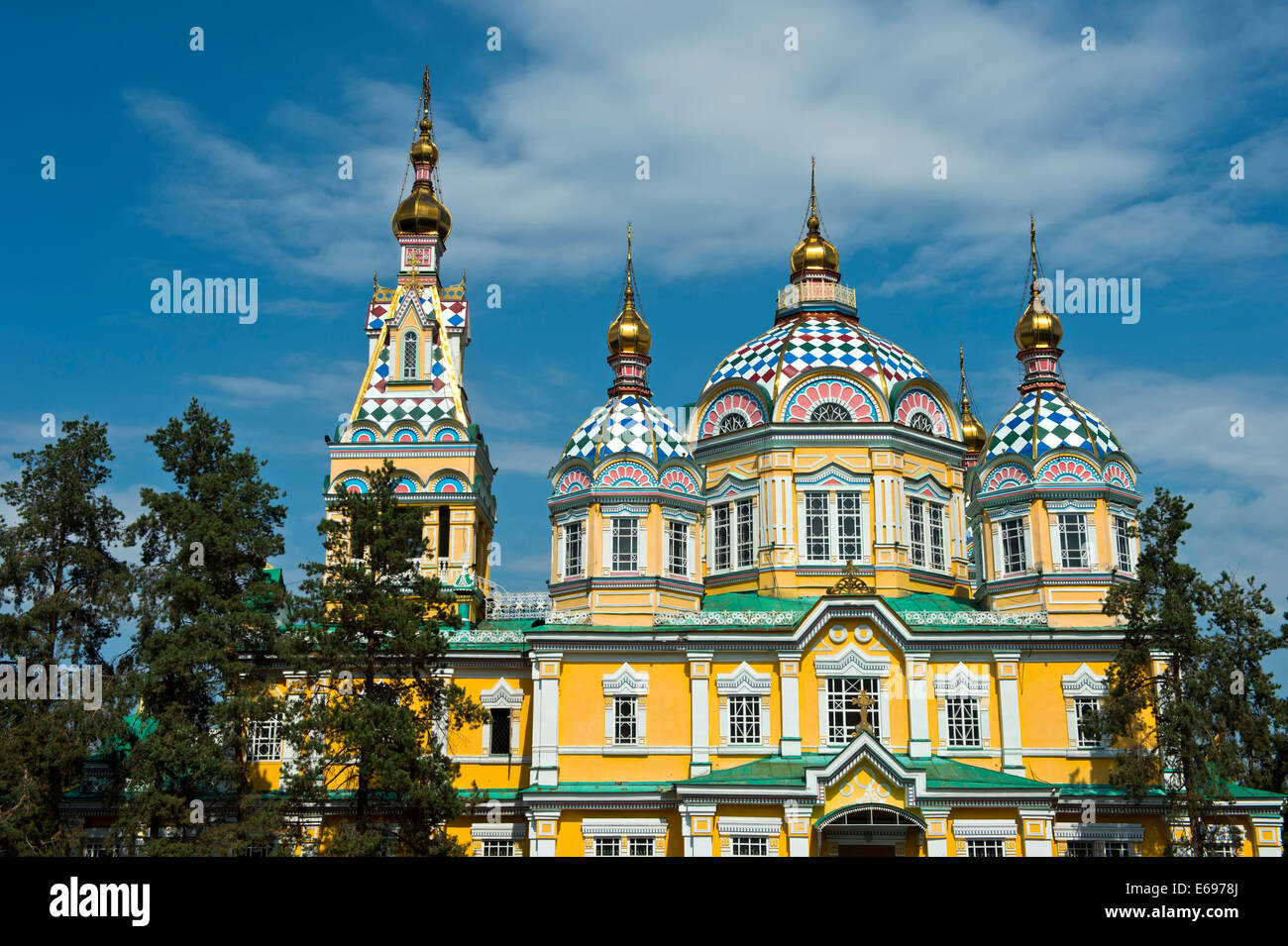 Cattedrale di ascensione, Almaty, Kazakhstan Foto Stock