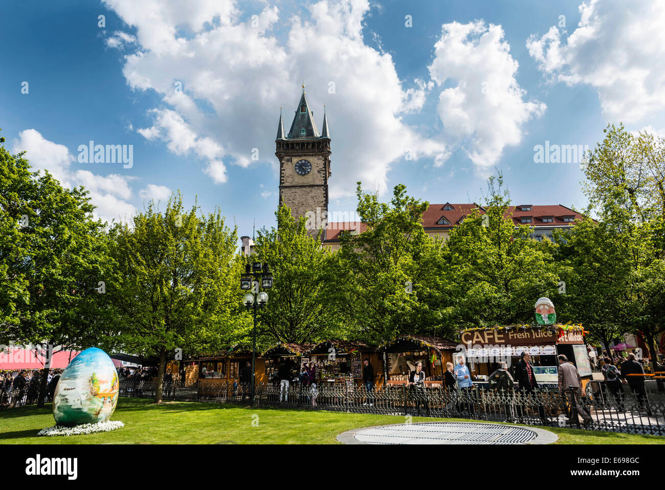La Piazza della Città Vecchia, il parco del municipio della Città Vecchia di Praga, Repubblica Ceca Foto Stock