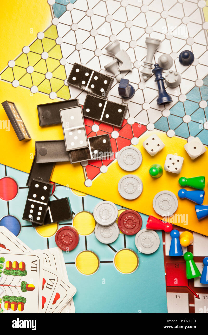 Vari giochi da tavolo Foto Stock