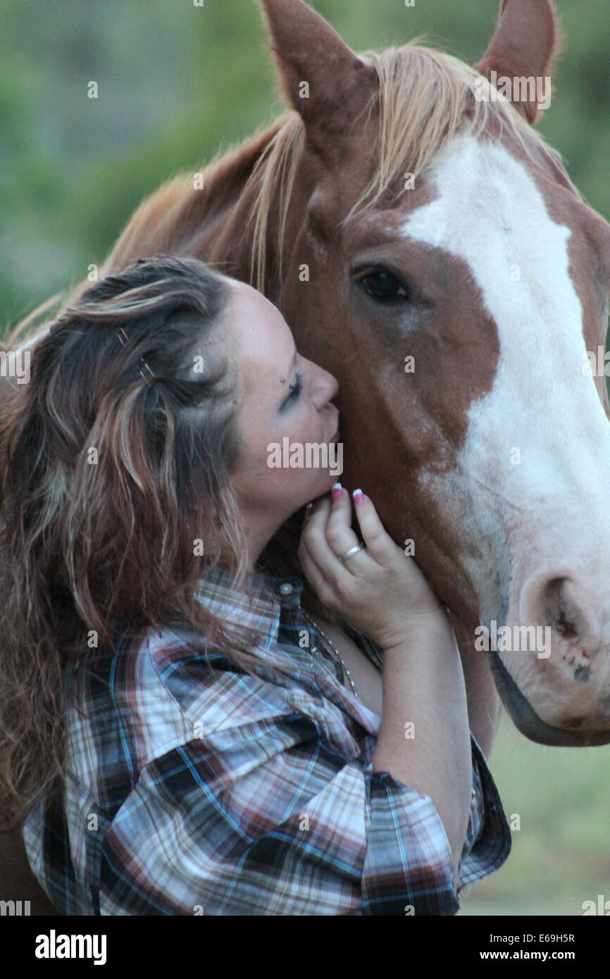 Un bacio una fede Foto Stock
