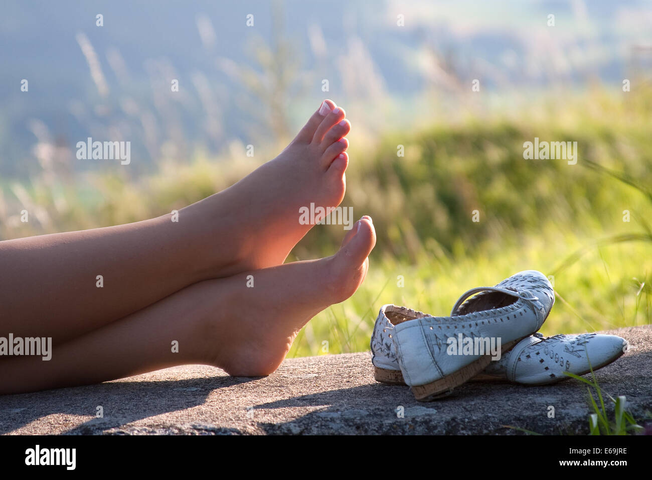Divertimento,relax,ricreazione,piedi Foto Stock