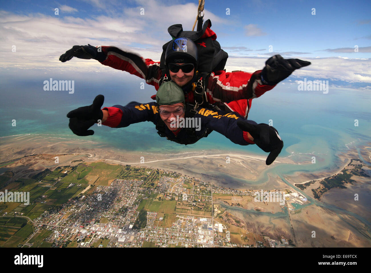 Azione,avventura,parachute,parachutist,paracadutismo Foto Stock