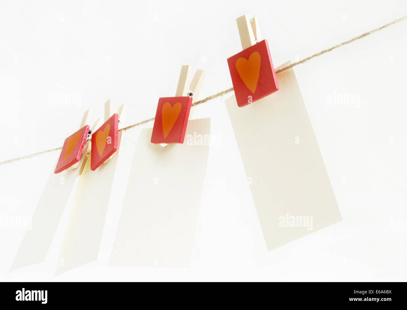 Valentine,stendibiancheria,il messaggio di amore Foto Stock