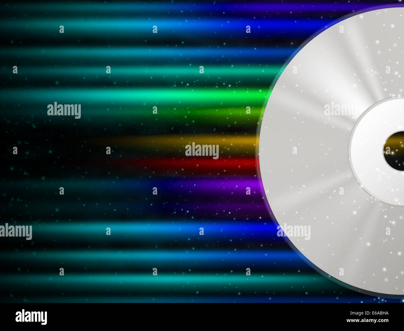 CD significato di sfondo Rainbow travi e musica Foto Stock
