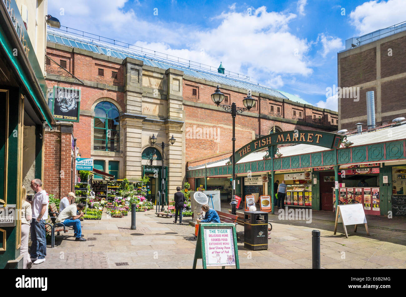 Derby Market Hall Derby City Centre Derby Derbyshire Inghilterra Regno Unito GB Europa Foto Stock