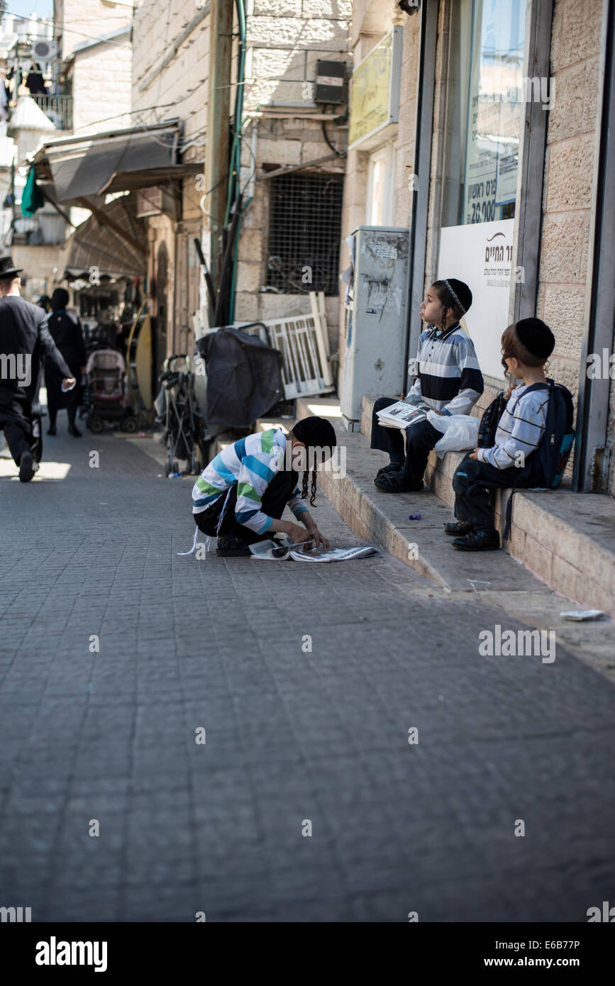 Meah Shearim,Gerusalemme (centinaia di Gates ) il vecchio quartiere di Gerusalemme Foto Stock