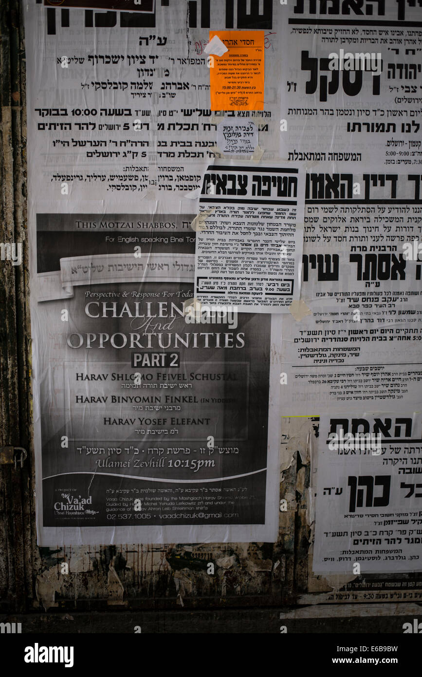 Meah Shearim,Gerusalemme (centinaia di Gates ) il vecchio quartiere di Gerusalemme Foto Stock