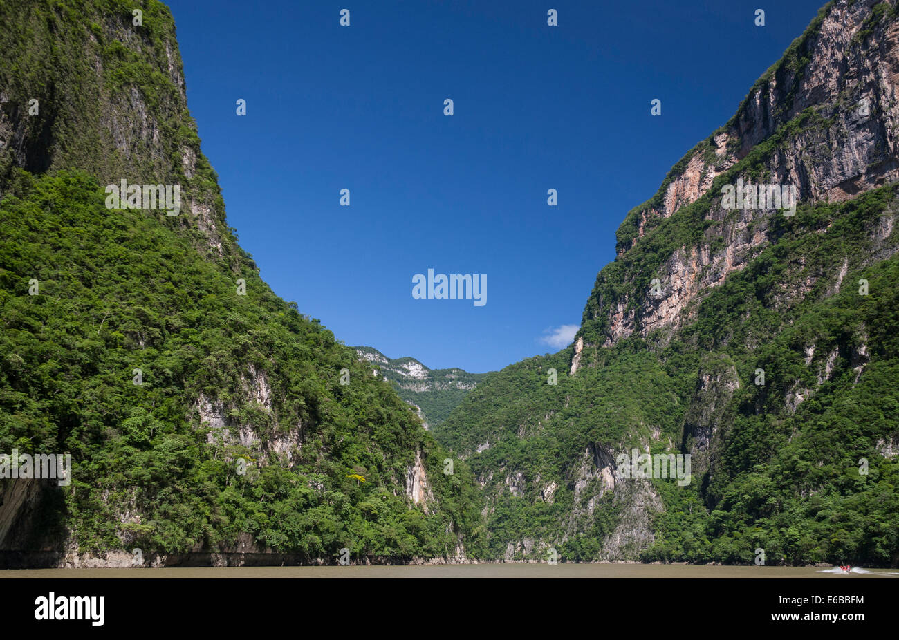 Messico Chiapas. Il grand pareti del canyon possono raggiungere 800 metri alta. Sumidero Canyon (Canon del Sumidero). Foto Stock