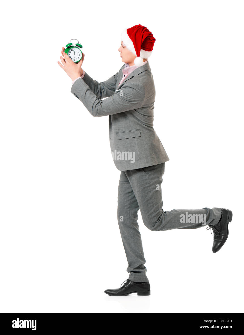 Uomo in Santa hat Foto Stock