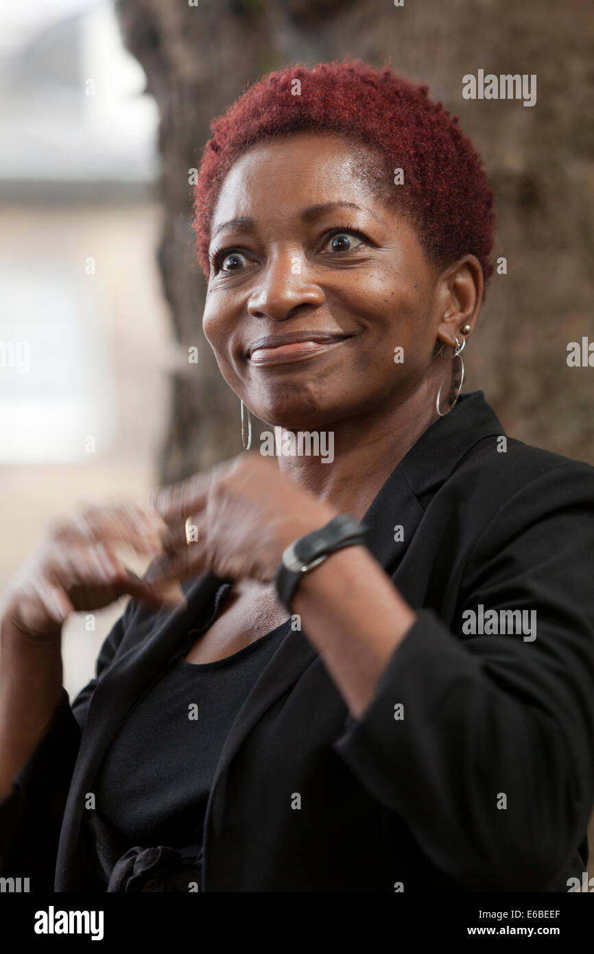 Edimburgo, Scozia. 19 agosto 2014. Bonnie Greer, OBE , il drammaturgo American-British, romanziere e critico, al Edinburgh International Book Festival 2014. Edimburgo, Scozia. 19 agosto 2014 Credit: GARY DOAK/Alamy Live News Foto Stock