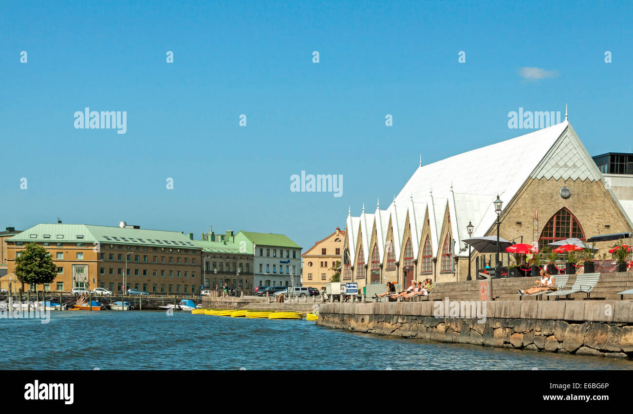 Dettagli architettonici straordinari: Feskekörkan o la chiesa di pesce, Göteborg Bohuslän, Västergötland, Svezia. Foto Stock