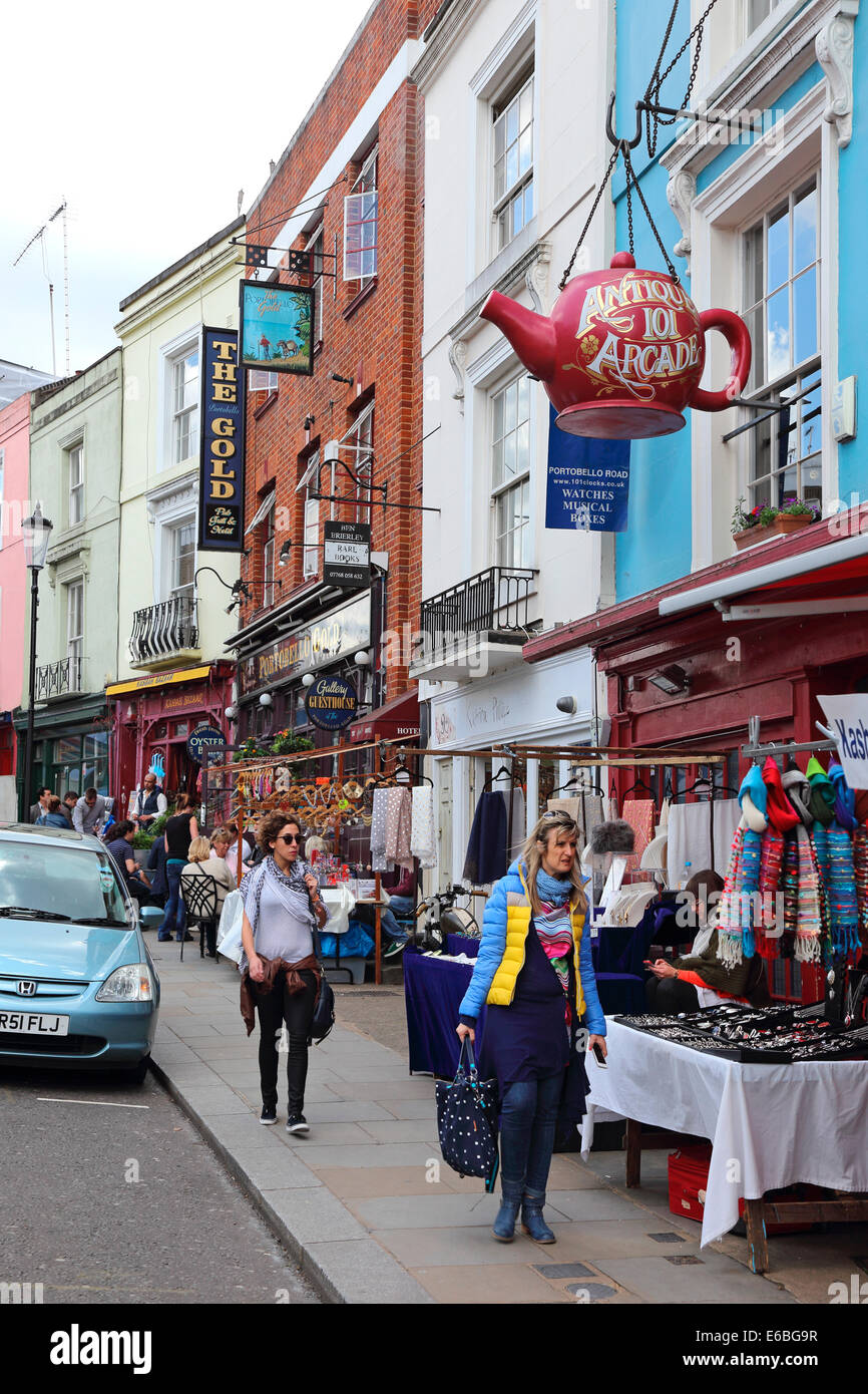 Großbritannien Gran Bretagna Londra Notting Hill Portobello Rd Foto Stock