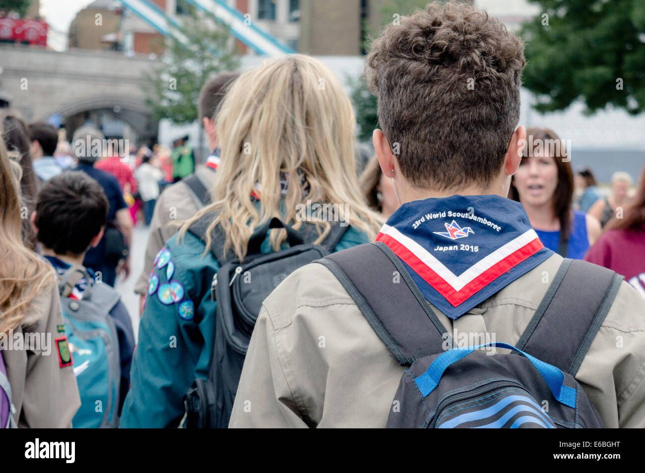 Xxiii Giornata Mondiale Scout Jamboree ricamati su un boy scout la sciarpa Foto Stock