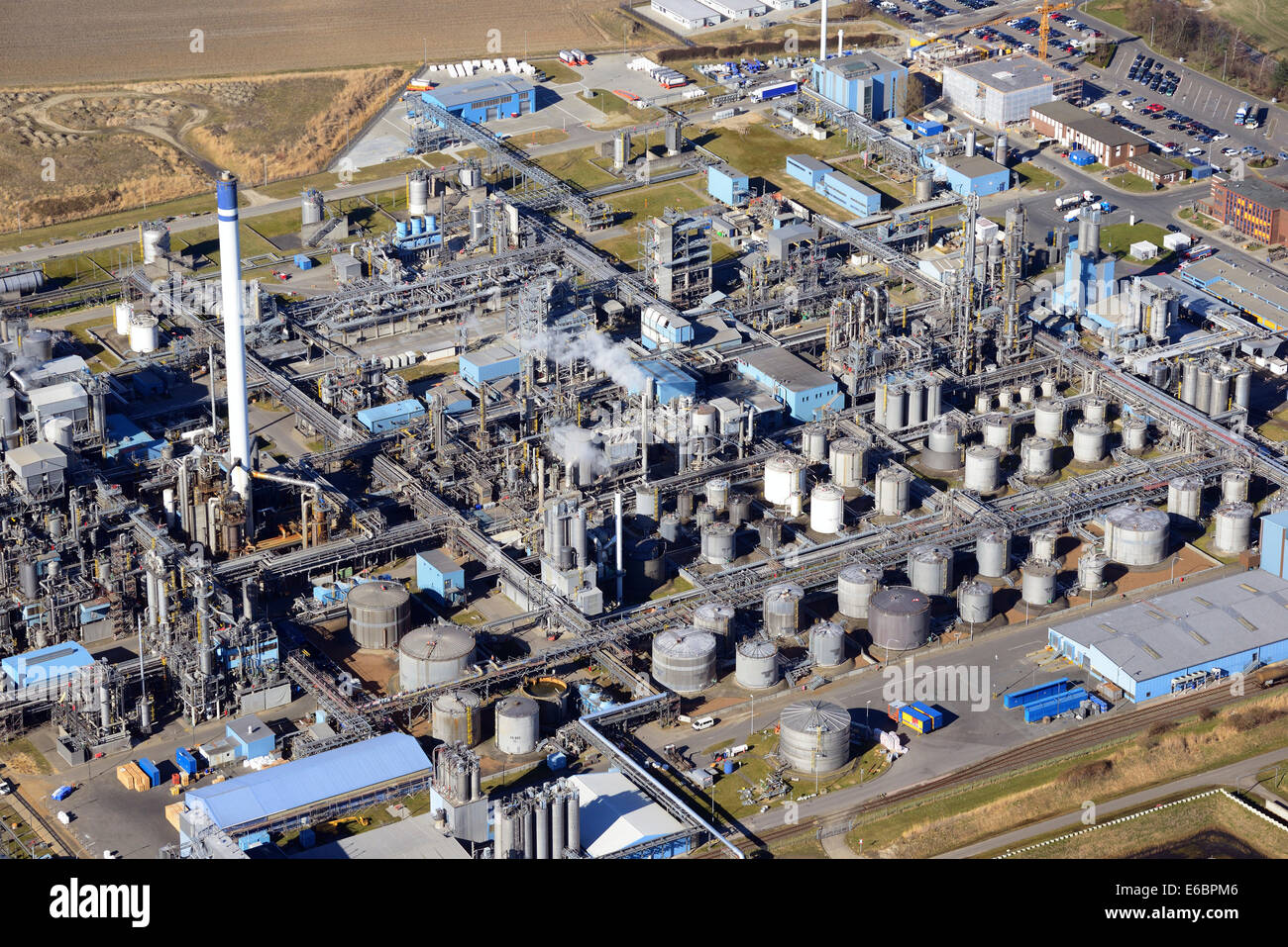 Vista aerea, Sasol Chemical Plant, ChemCoast Park, Brunsbüttel, Schleswig-Holstein, Germania Foto Stock
