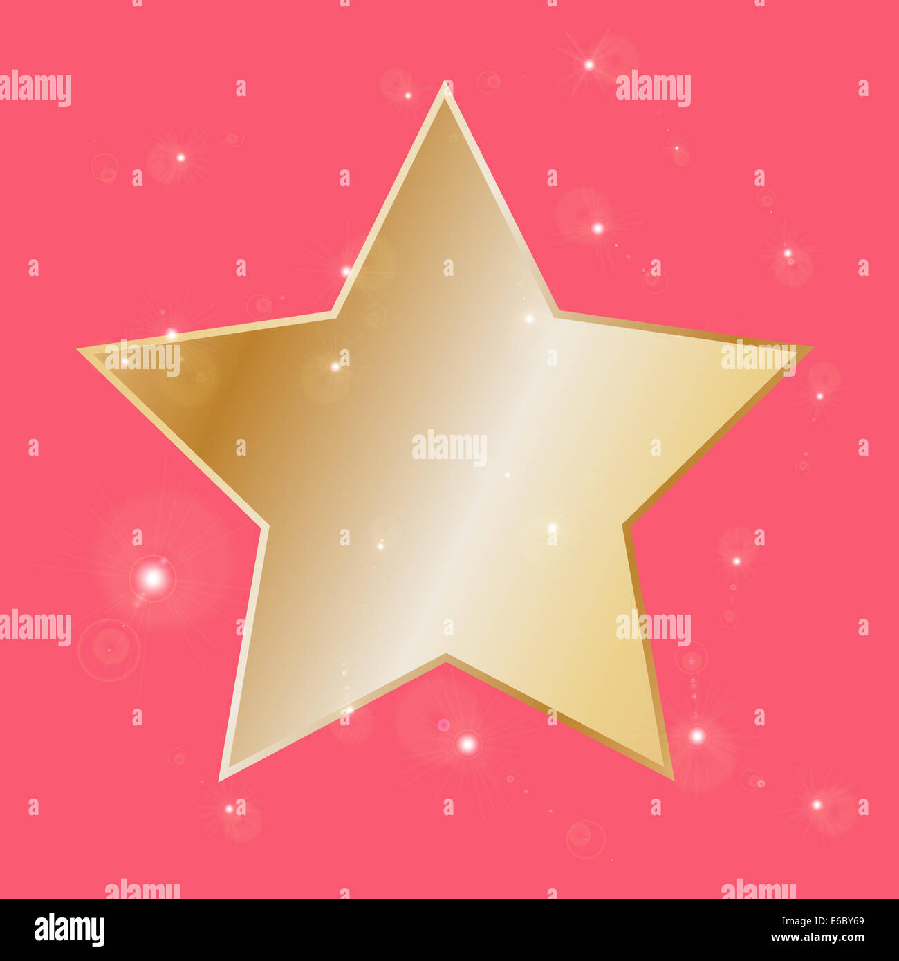 Abstract bokeh stella d'oro su sfondo rosa Foto Stock