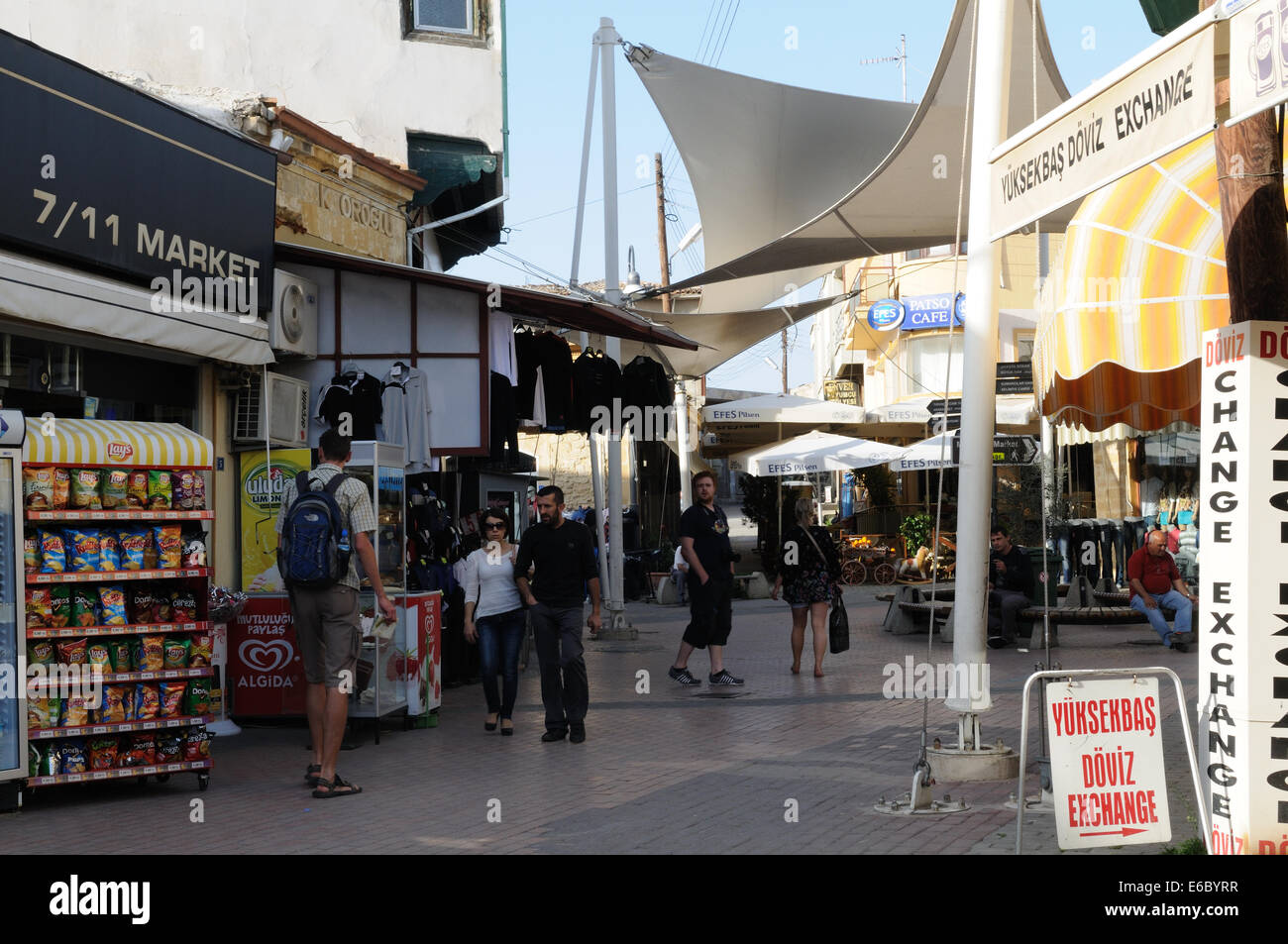 Zona di buffer tra il nord e il sud di Cipro a Nicosia Foto Stock