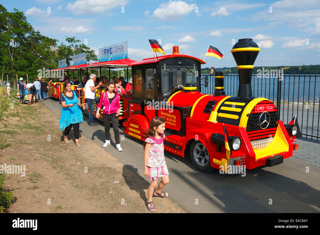 D-Zuelpich, Zuelpicher Boerde, Fore-Eifel, Eifel Foreland, Renania, Renania settentrionale-Vestfalia, NRW, orticole mostrano di NRW 2014, impervio treno, trasporto di turisti, navetta Foto Stock